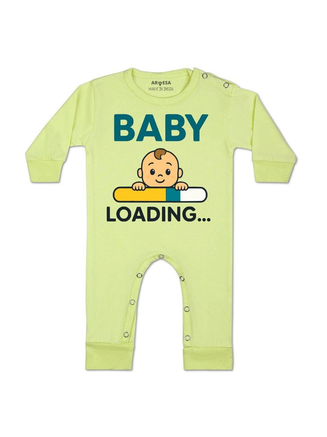 Arvesa Kids Baby Loading  Printed Round Neck Long Sleeves Rompers