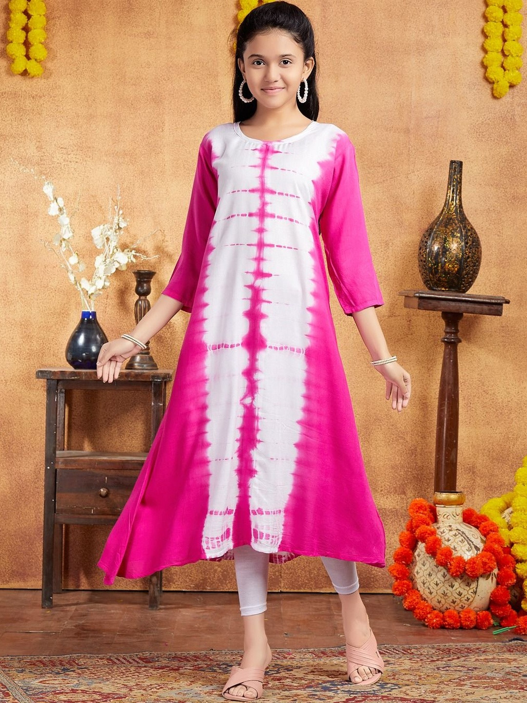 Muhuratam Girls Cotton A-Line Kurtas