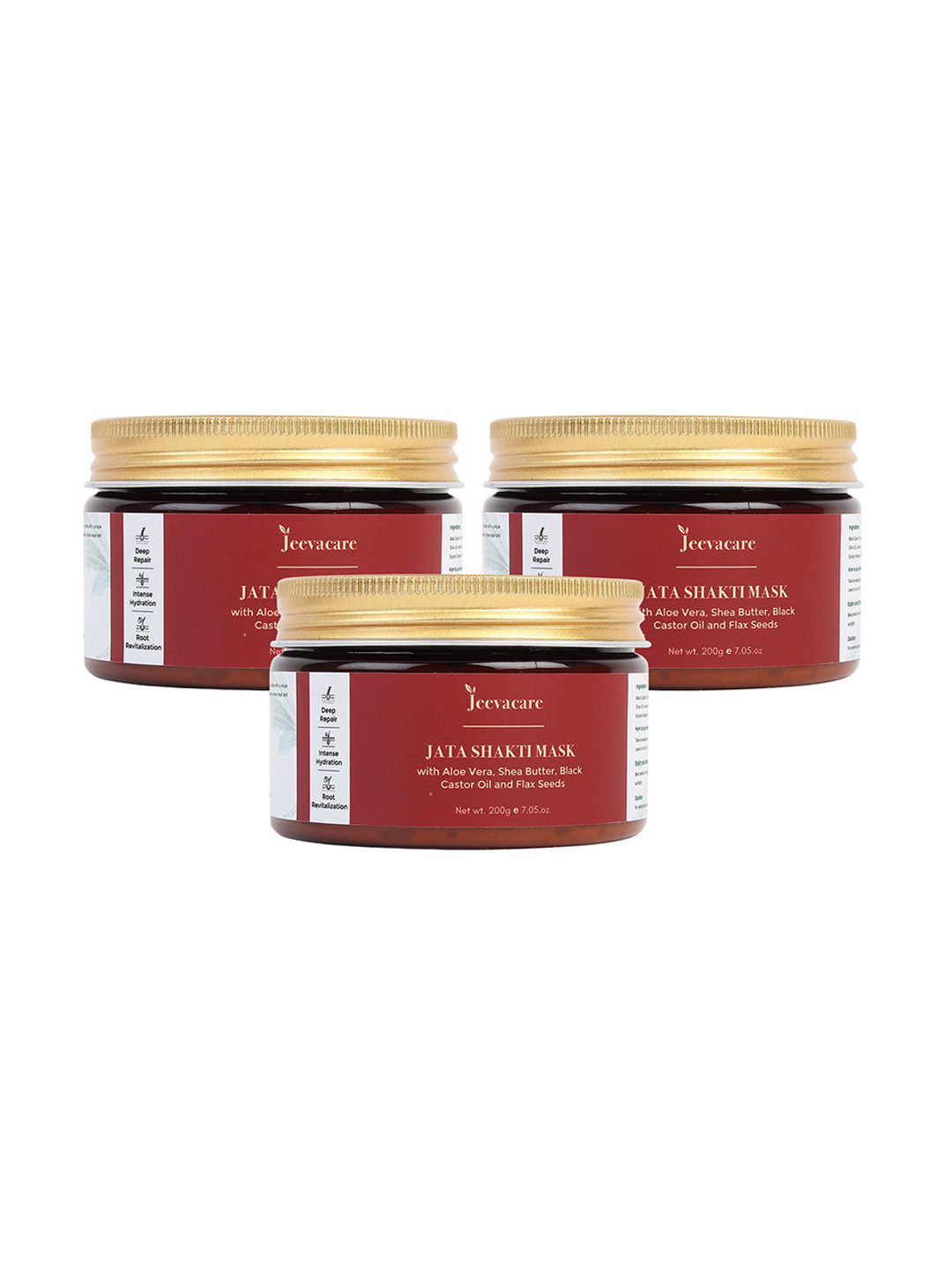Jeevacare Set Of 3 Jata Shakti Hair Mask With Shea Butter For Deep Repair - 200 g Each