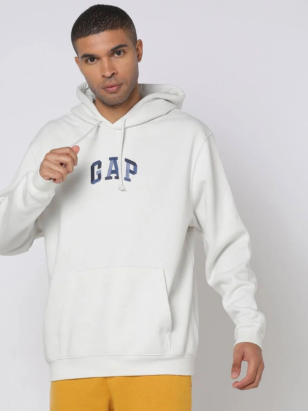 GAP Men Brand Logo Printed Hooded Full Sleeve Sweatshirt