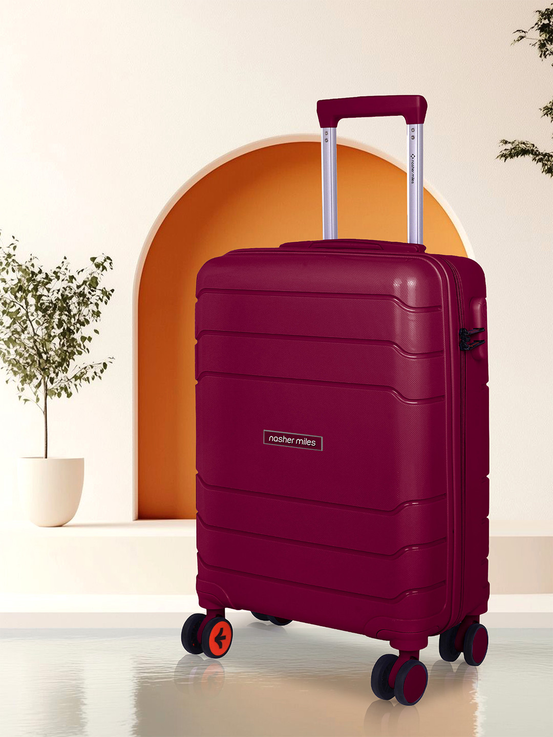 Nasher Miles Lisbon Hard-Sided Solid Cabin Trolley Bag- 55 cm