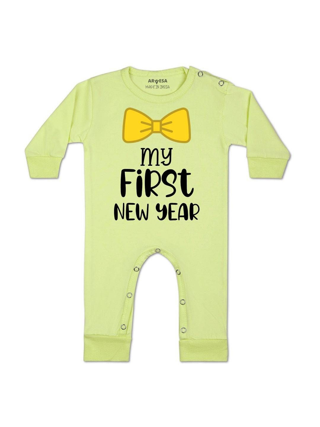 My First New Year Printed Baby Rompers