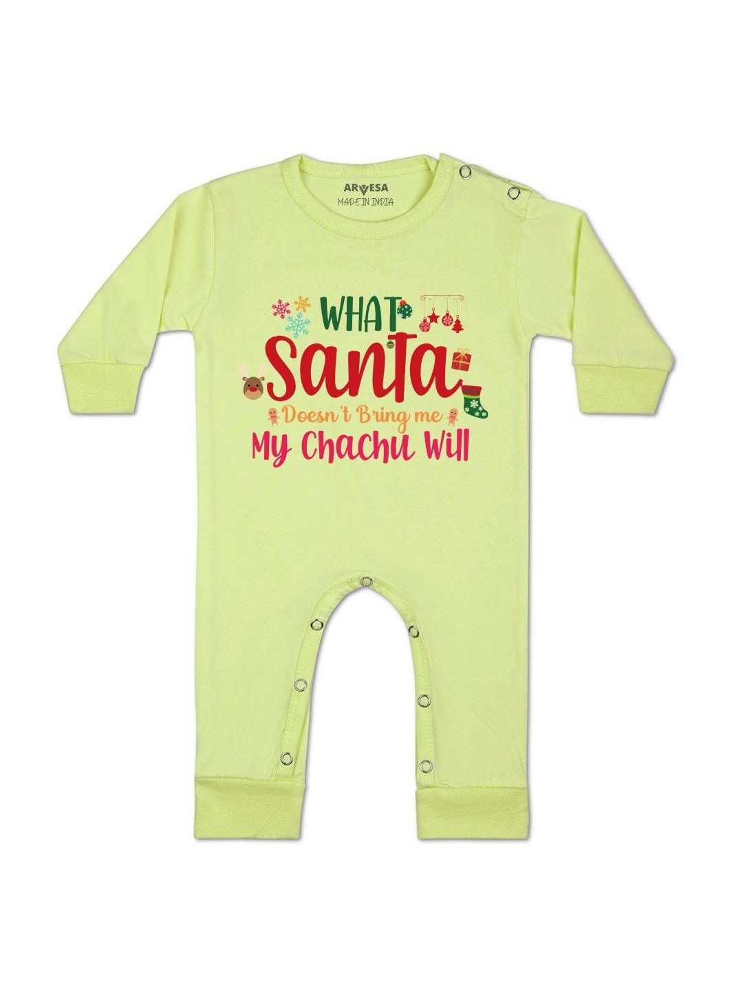 What What Santa Doesn'T Bring My Chacchu Printed Baby Rompers