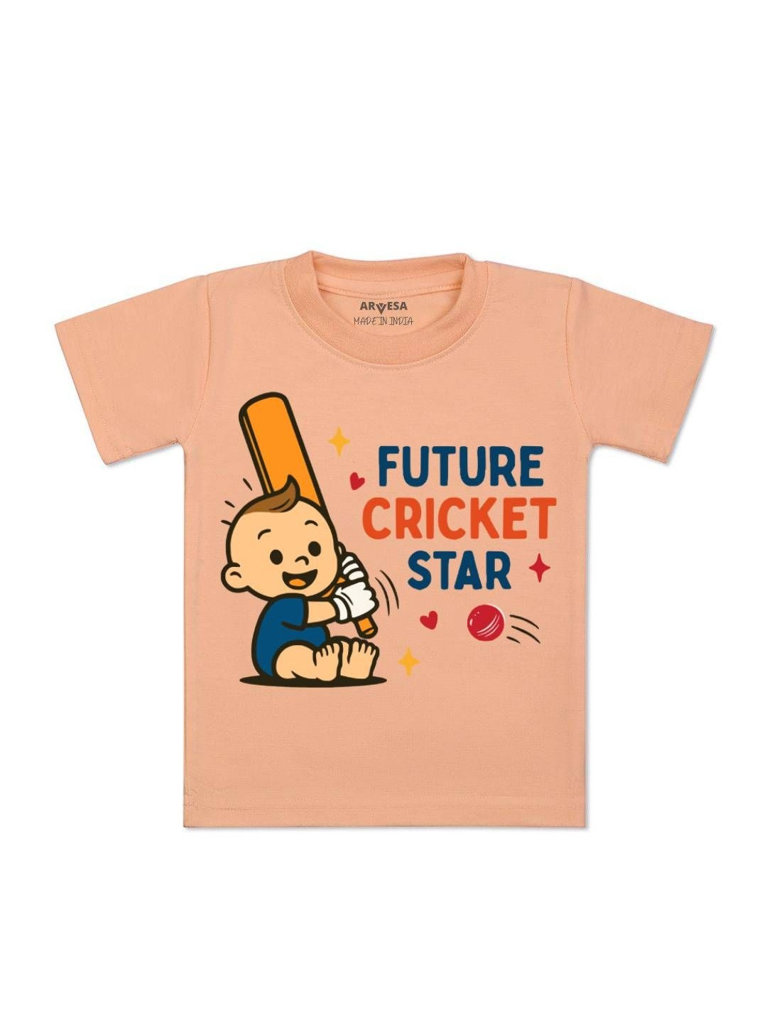Future Cricketer Star Printed Kids Tshirt
