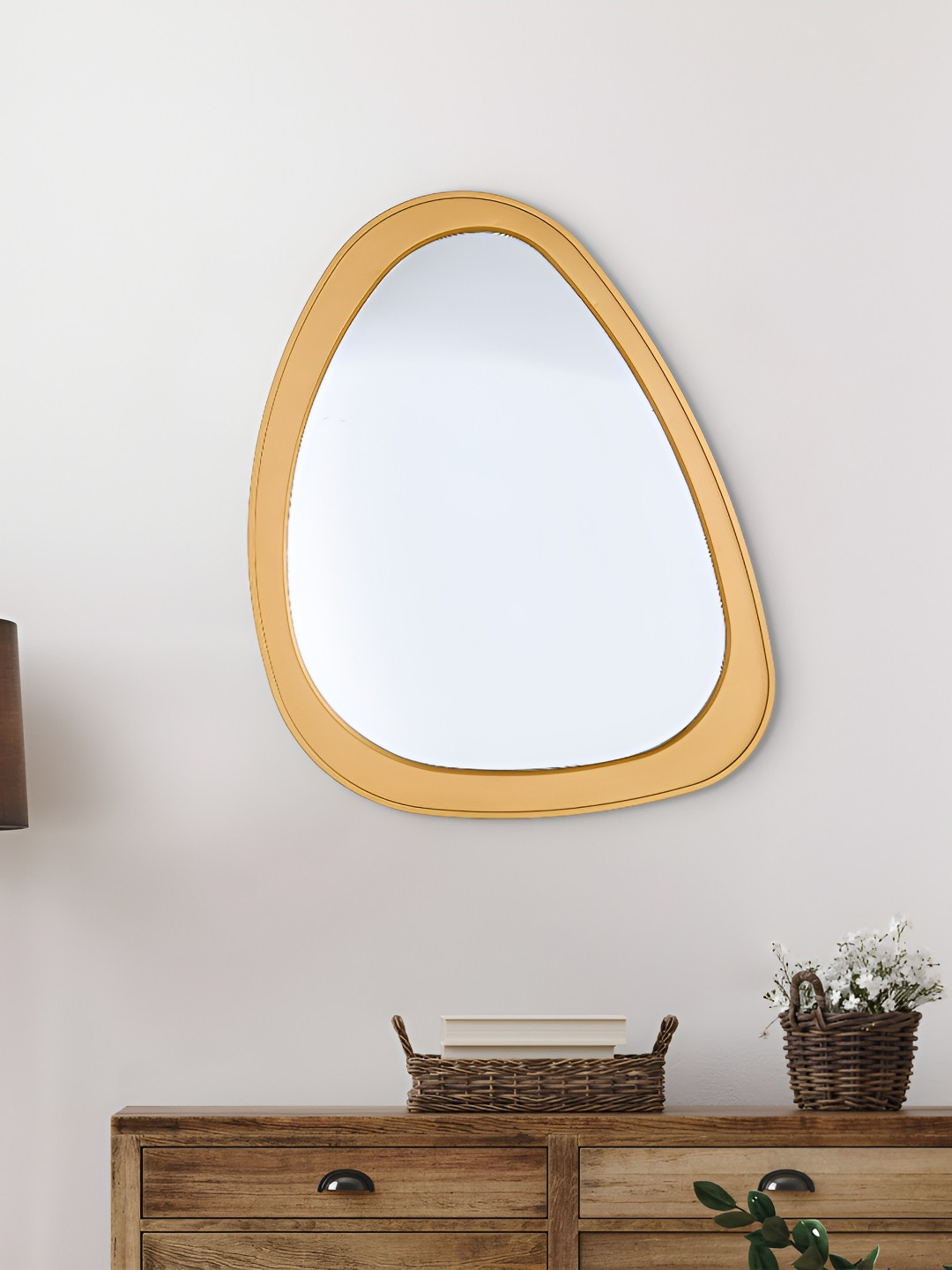 Home Centre Yellow Reflection Clone Wall Mirror