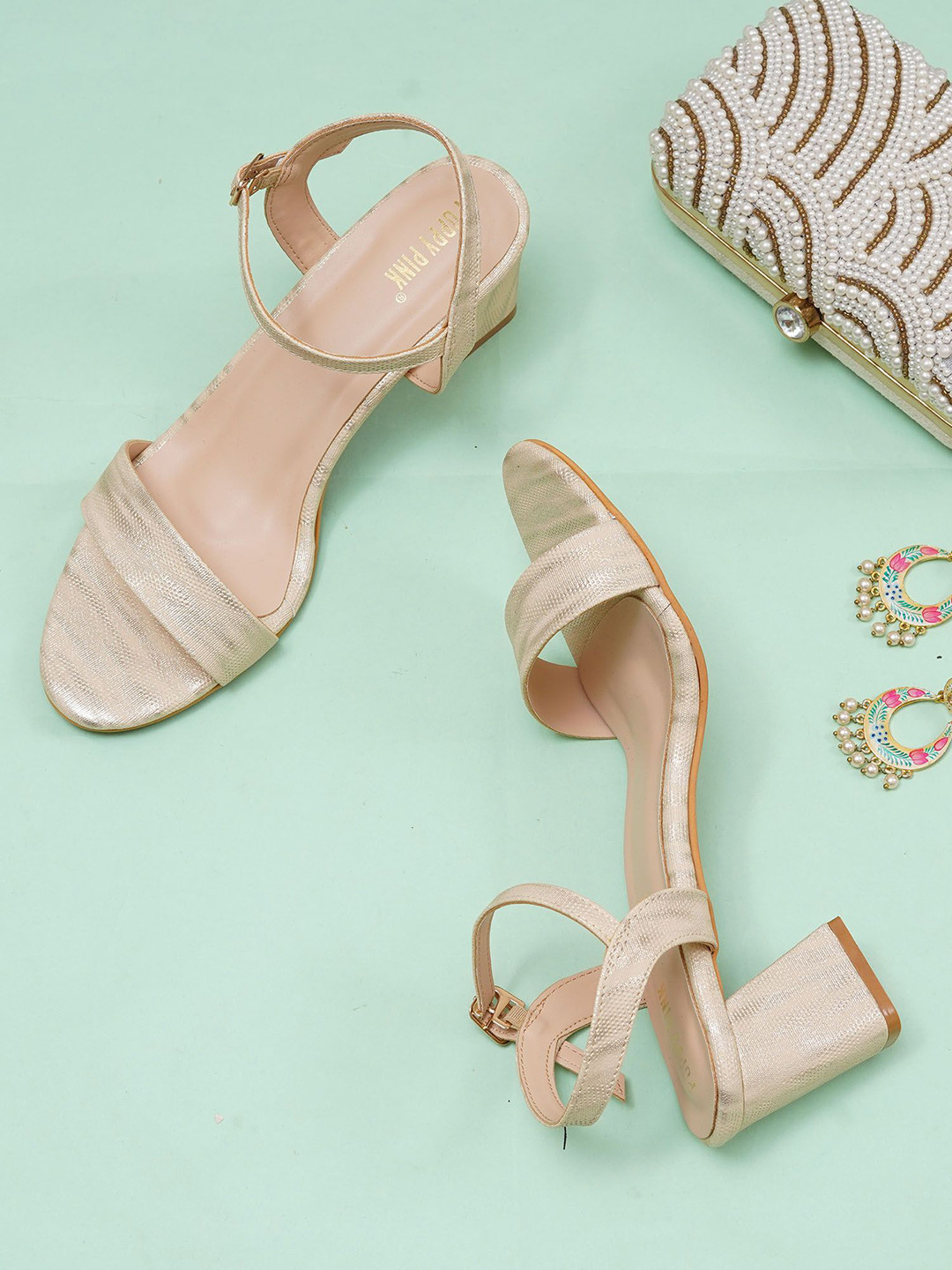 POPPYPINK Open Toe Block Gladiators