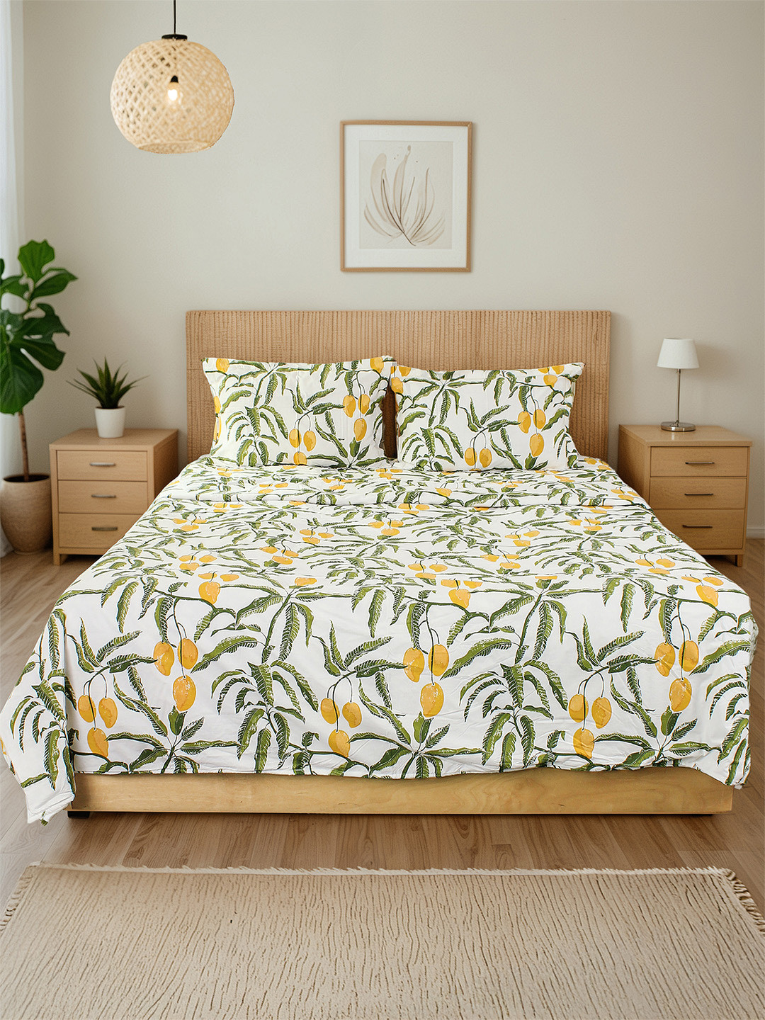 House This Yellow & Green AC Room 110 GSM Double Bed Dohar