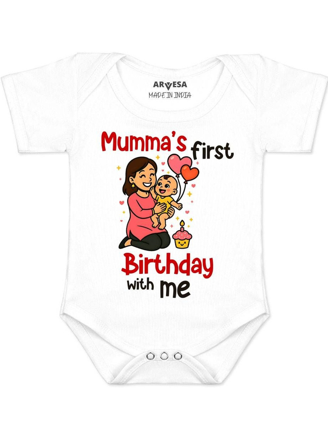 Arvesa Kids Mom Birthday Printed Cotton Rompers
