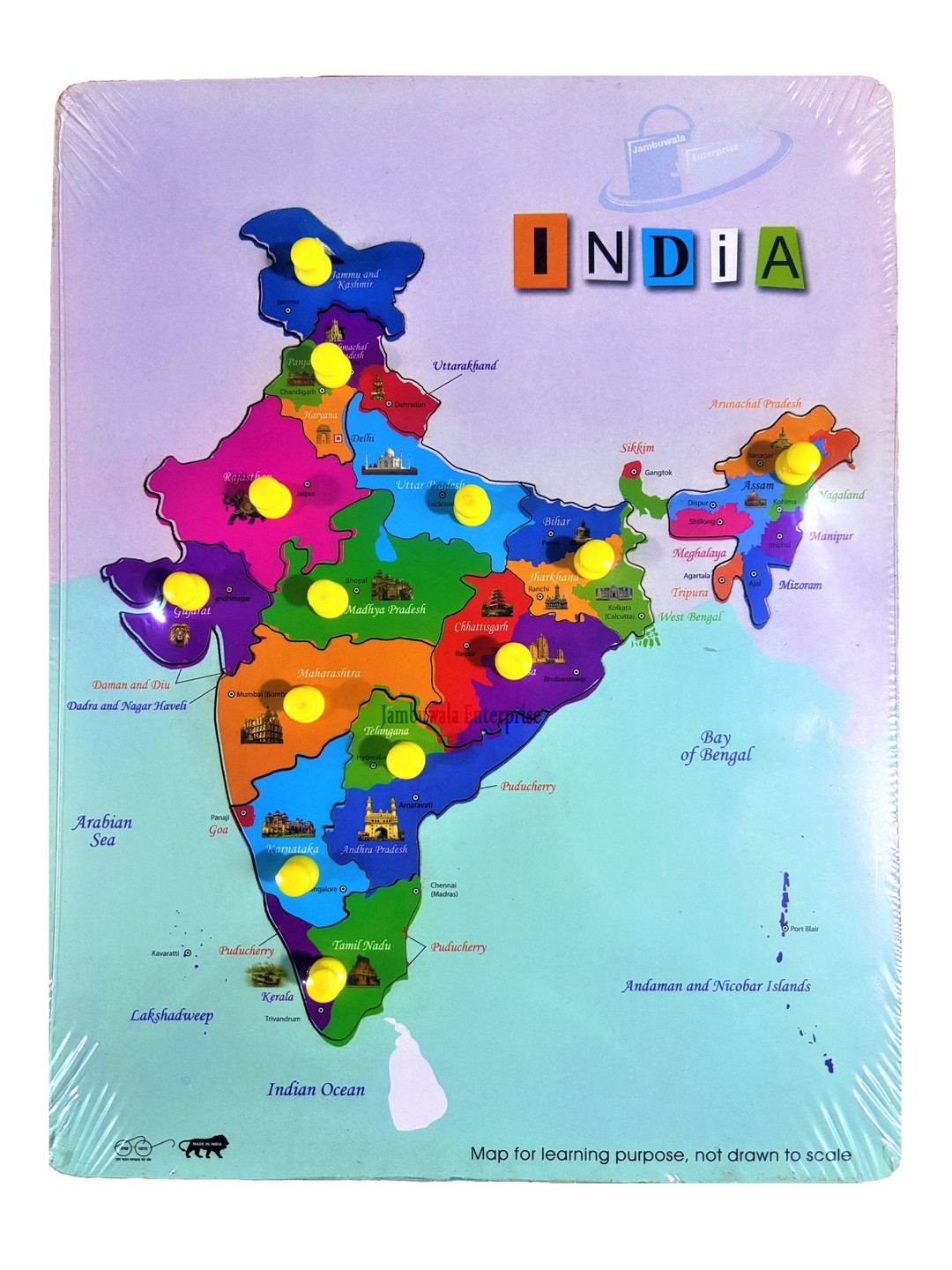 Jambuwala Enterprise India Map Wooden Puzzle Game