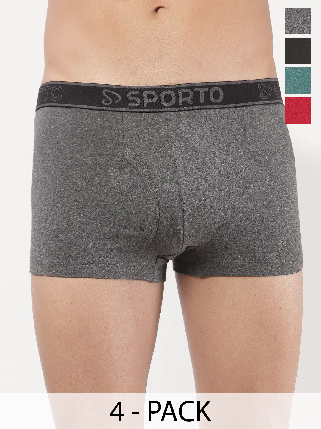 Sporto by Macho Men Macho Pack Of 4 Combed Cotton  Trunk