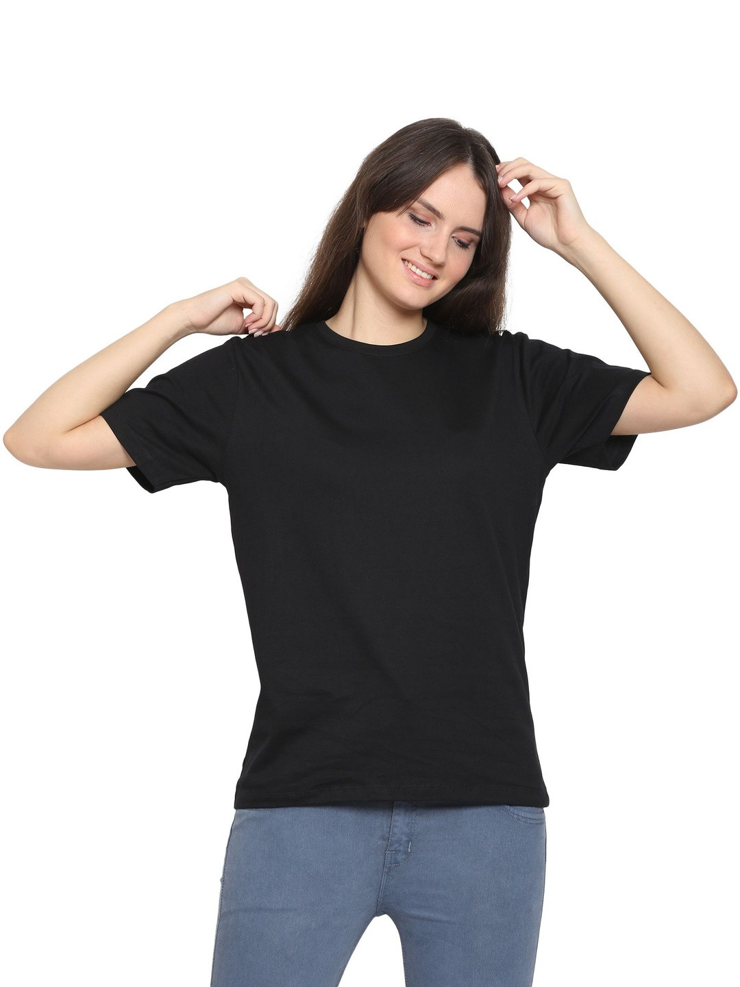 YOUTHPOI Women Bio Finish Solid Round Neck Cotton T-shirt