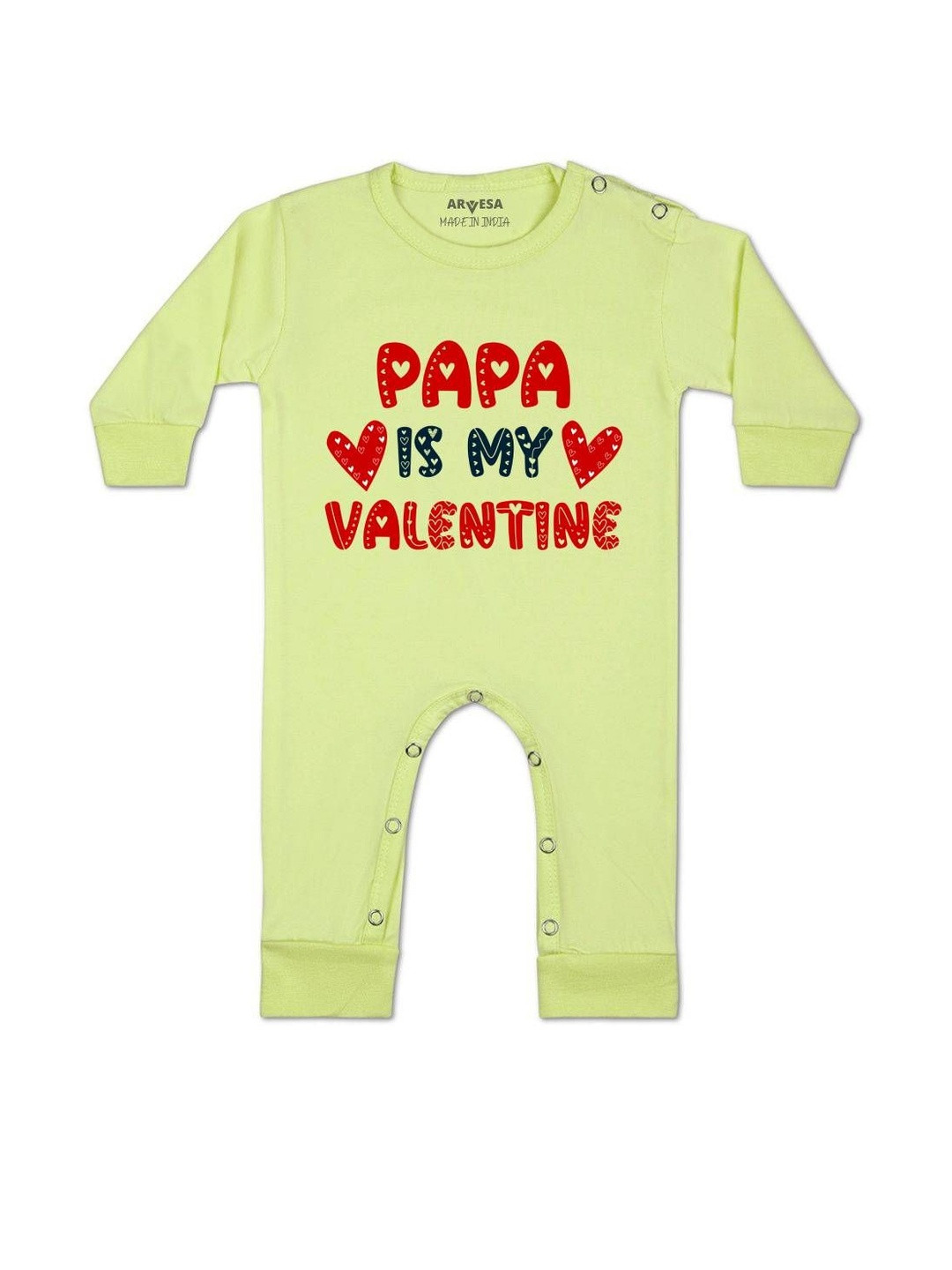 Papa Is My Valentine Printed Baby Rompers