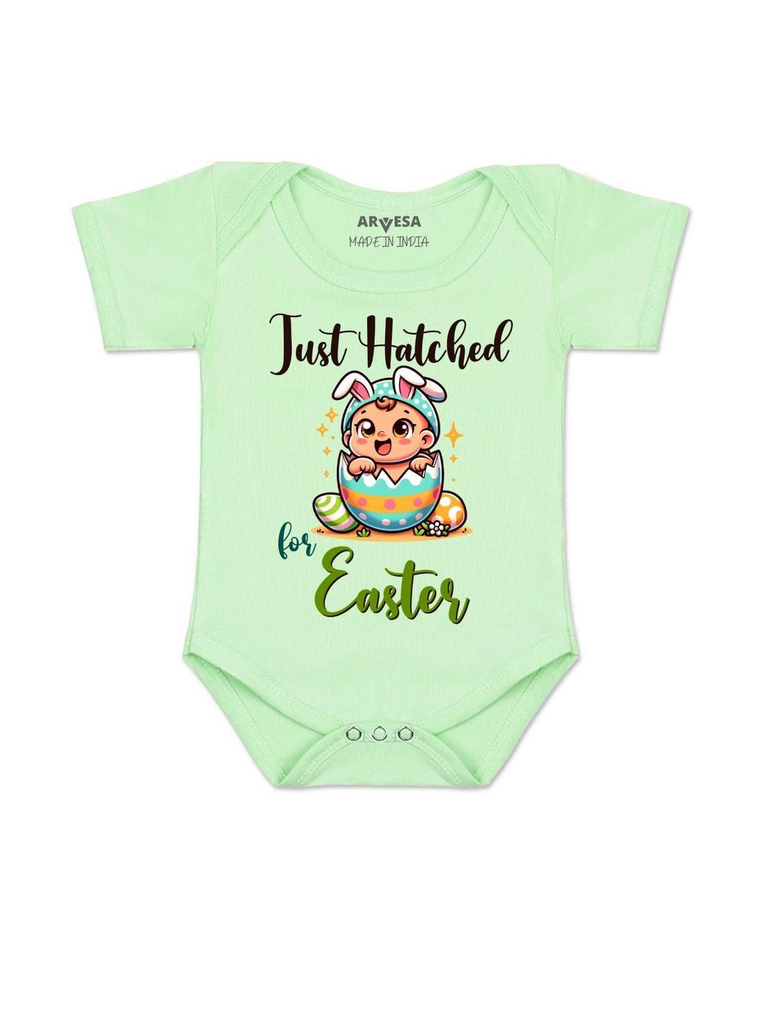Arvesa Infants Easter Printed Round Neck Romper