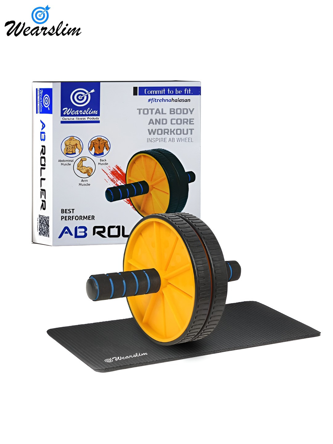 Wearslim Non-Slip Handles Double Wheel Ab Roller