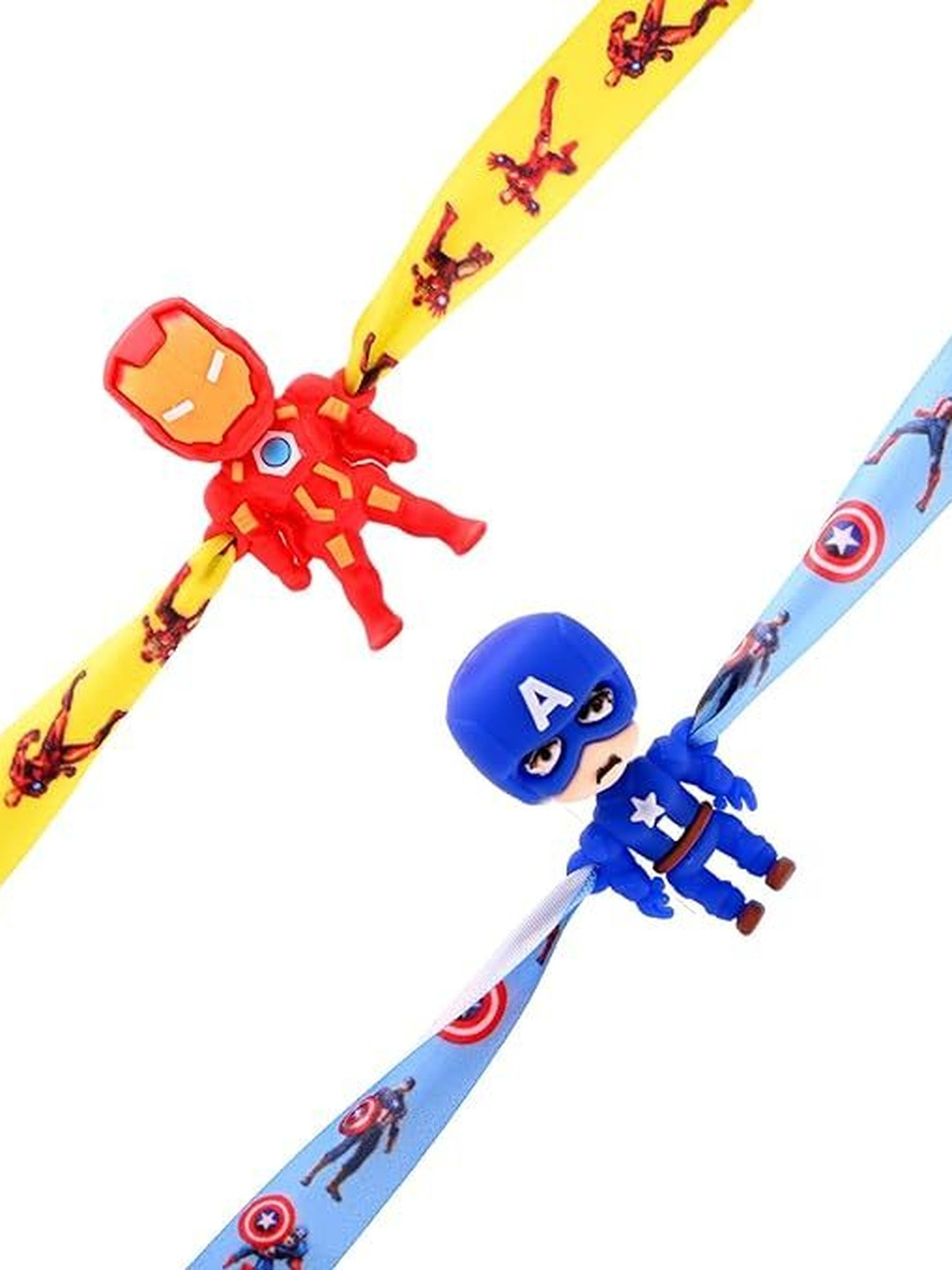 KAVIM Boys Set Of 2 CA & Iron Man Wraparound Rakhi