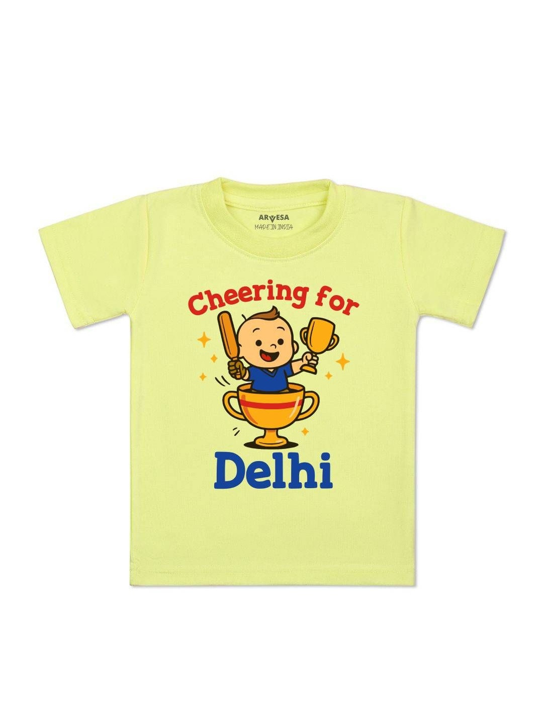 Cheering For Delhi Printed Kids Tshirt