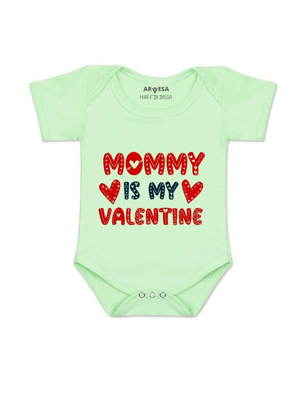 Mom Is My Valentine Printed Romper
