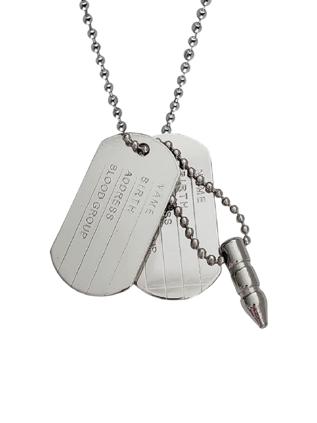 Twixxle Unisex Silver-Plated Dog Tag Contemporary Pendant