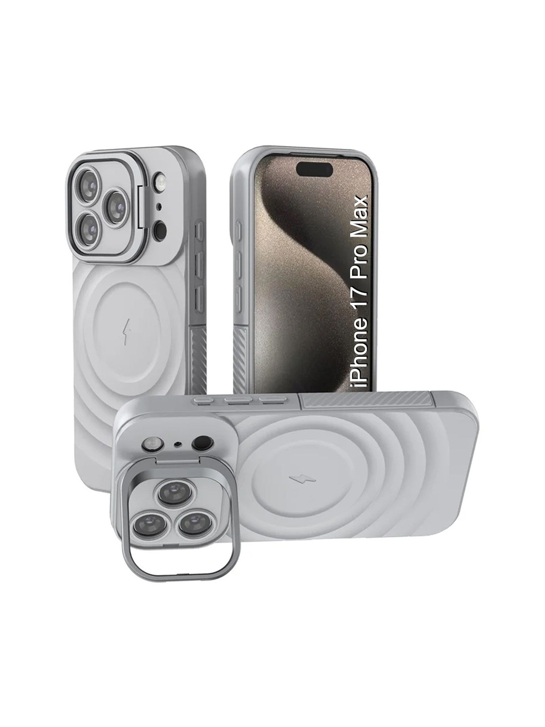 Luxury Kase Ripple Textured Rugged & Wireless Charging iPhone 17 Pro Max Back Case