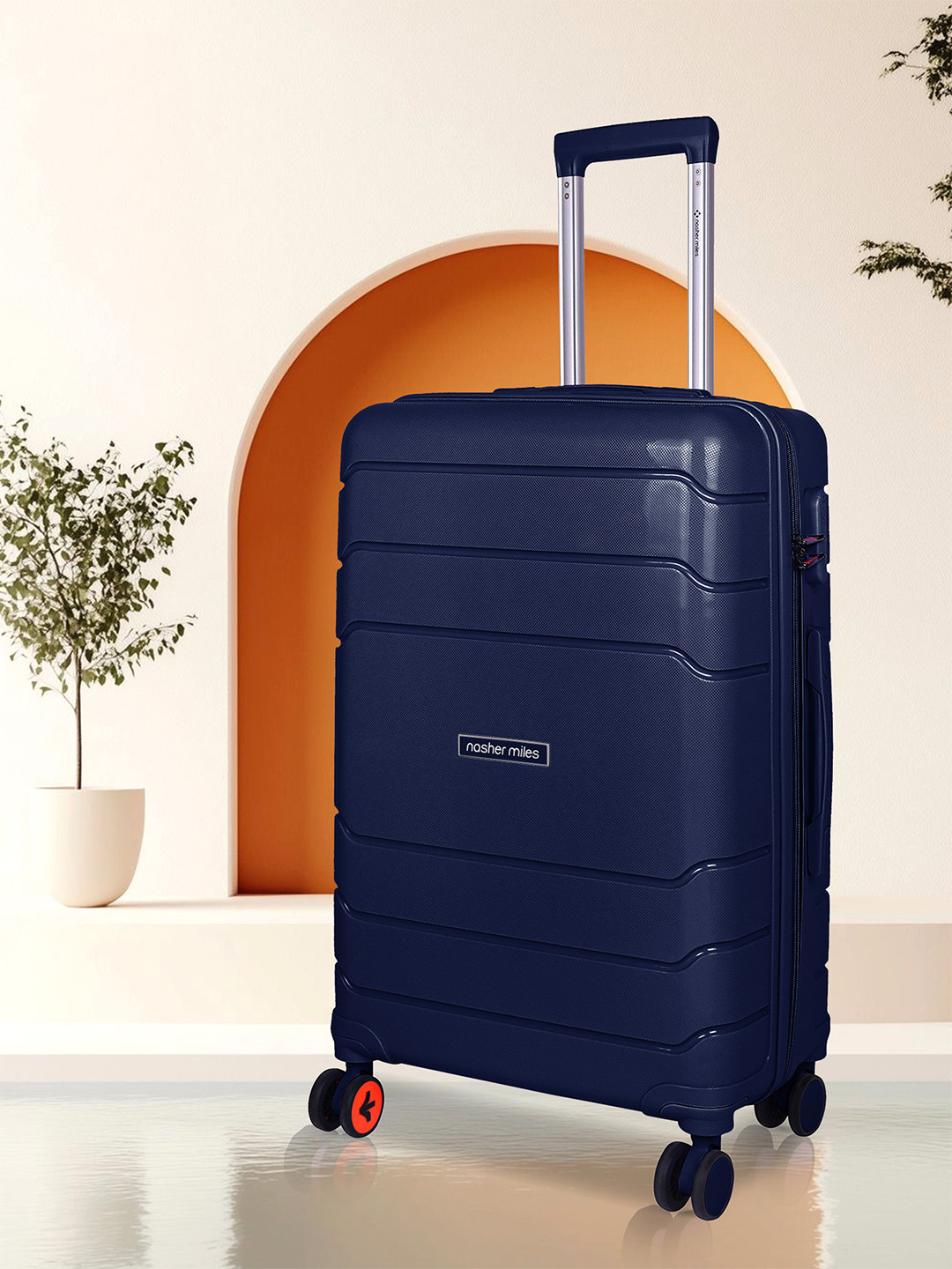 Nasher Miles Blue Solid Medium Trolley Bag