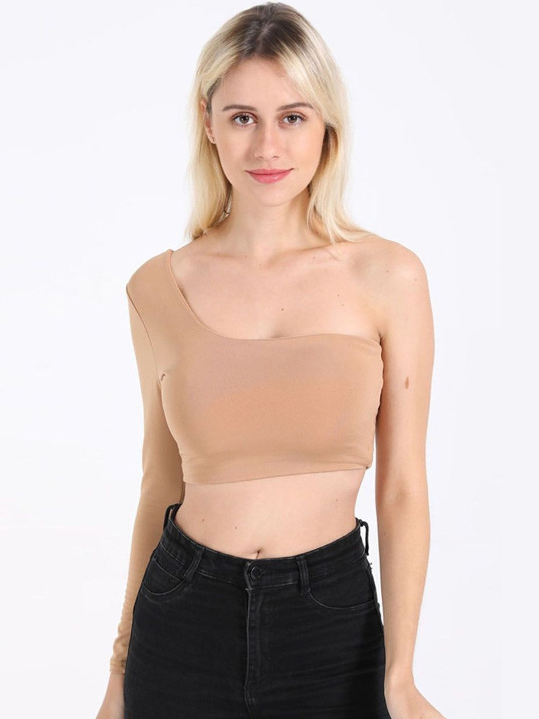 StyleCast One Shoulder Tube Crop Top