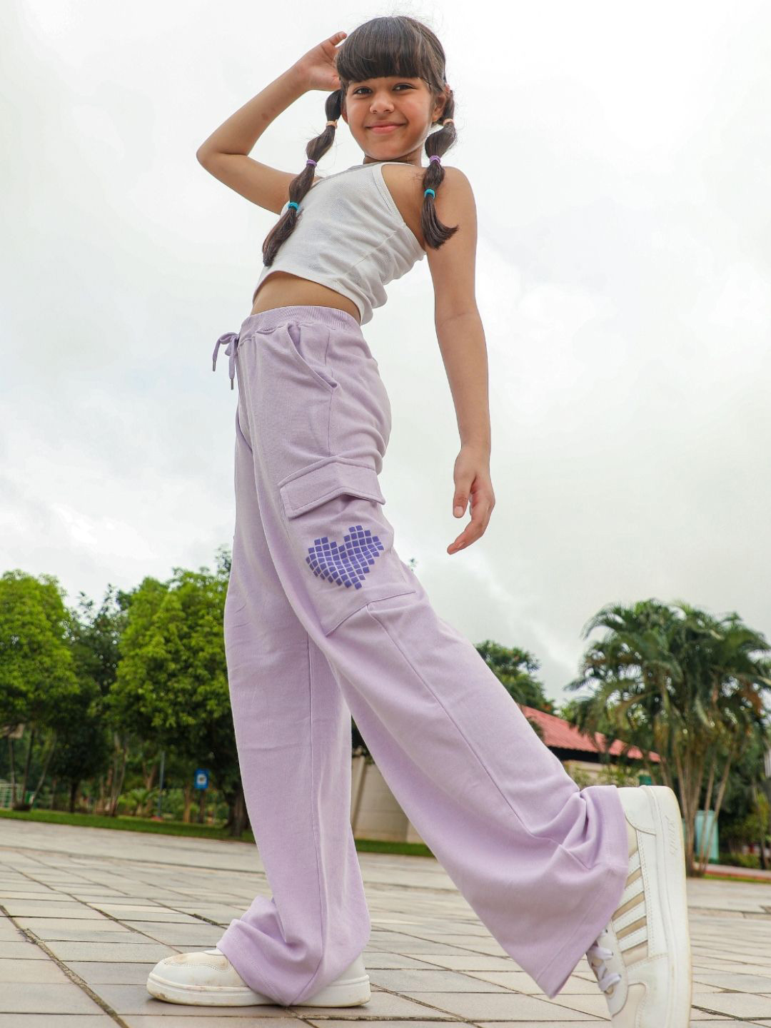 Nap Chief Girls Digital Heart Cargo Trackpants