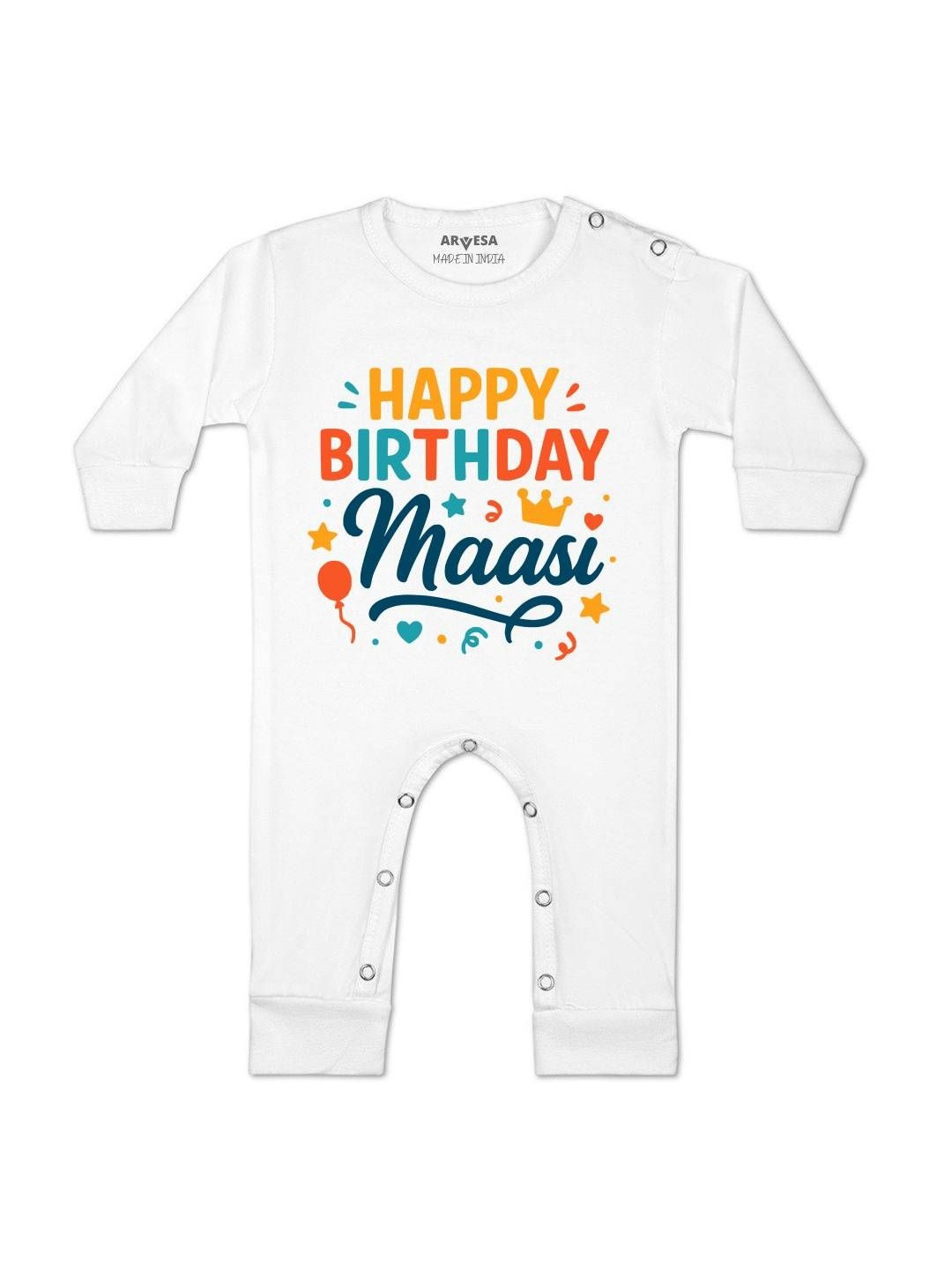 Arvesa Kids Family Birthday Printed Round Neck Long Sleeve Rompers