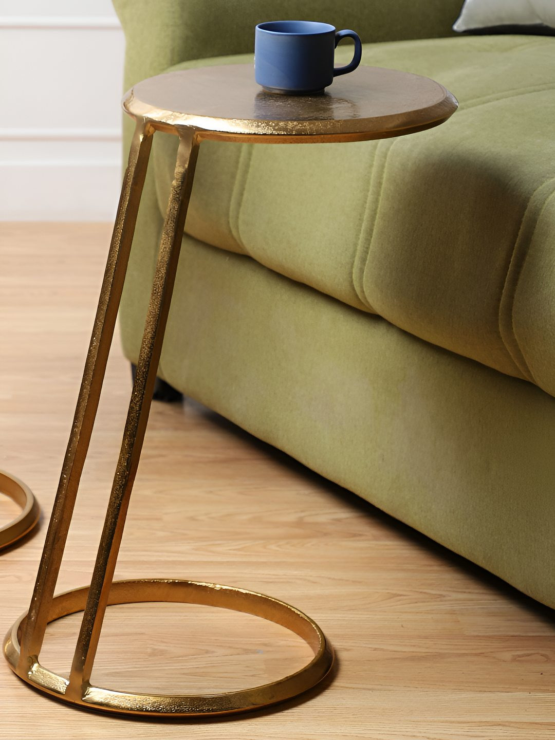 Decor de Maison Yellow Round Slanted Bedside Table