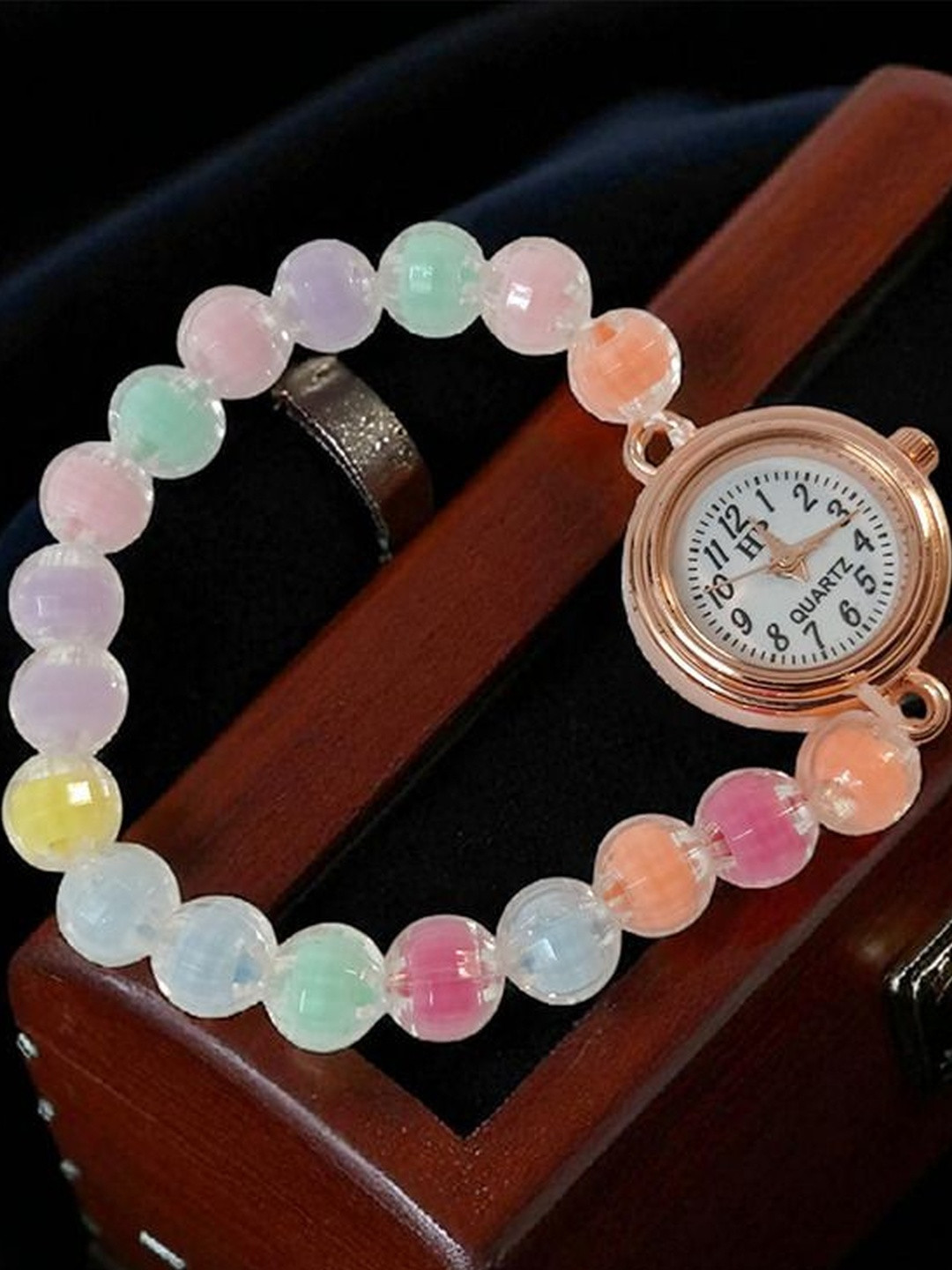 KAVIM Women Bracelet Style Beaded Analogue Watch WT 2548