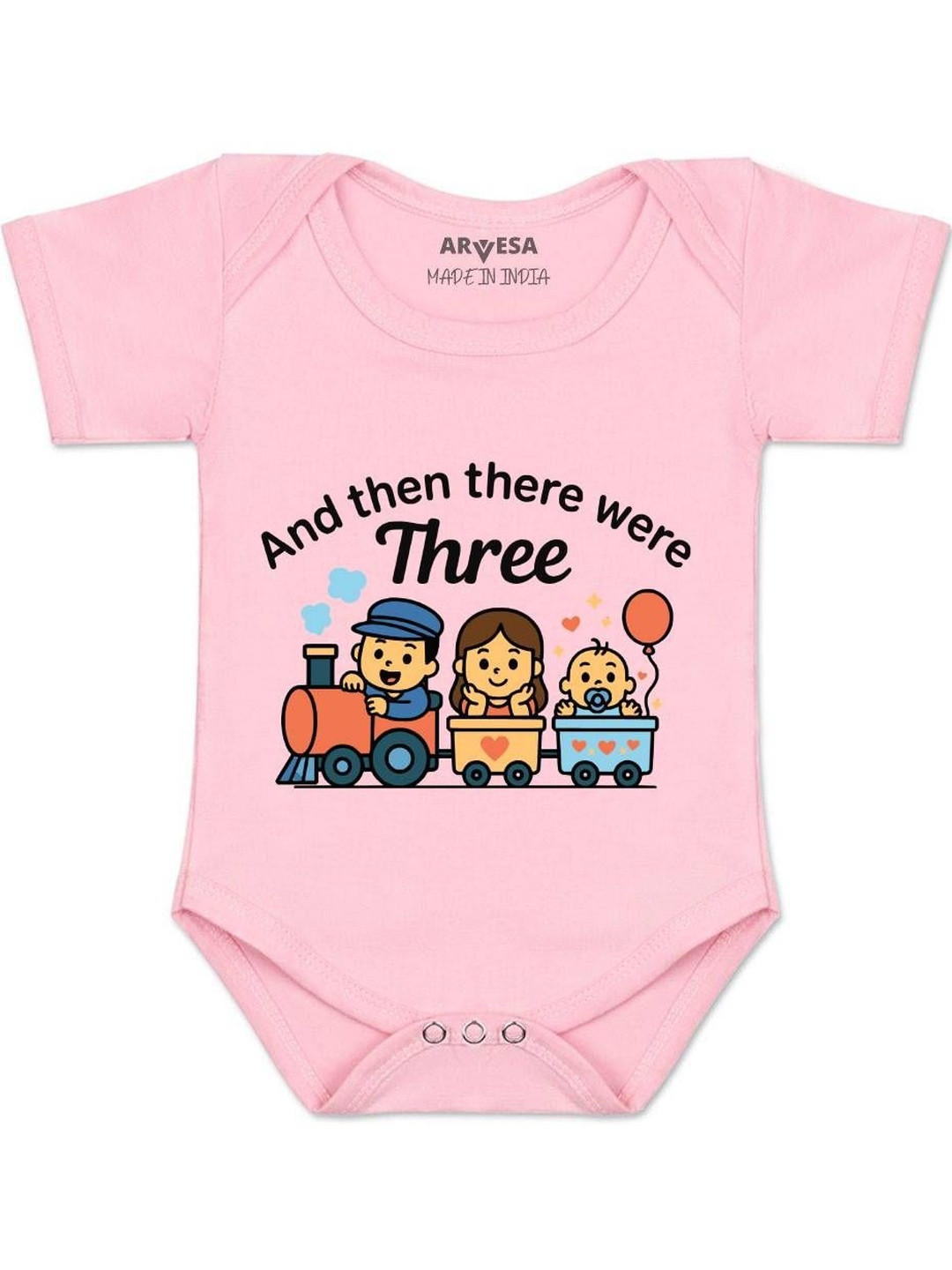 And Then There Were Three Printed Romper