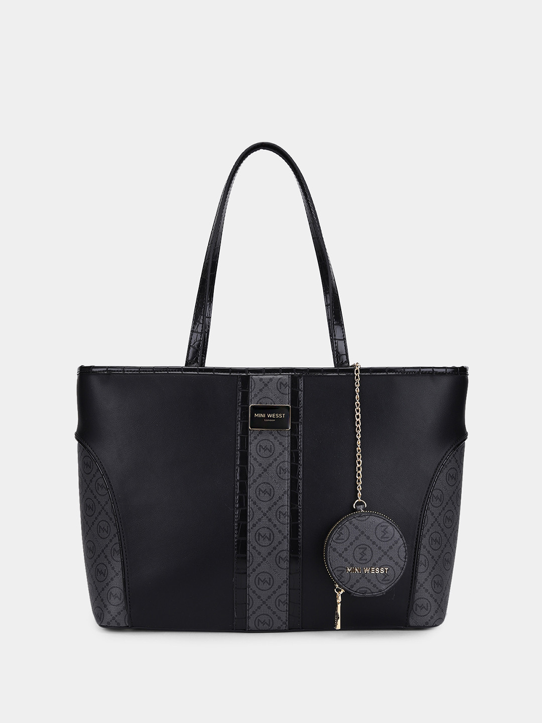 MINI WESST Women Typography Structured Shoulder Bag with Pouch