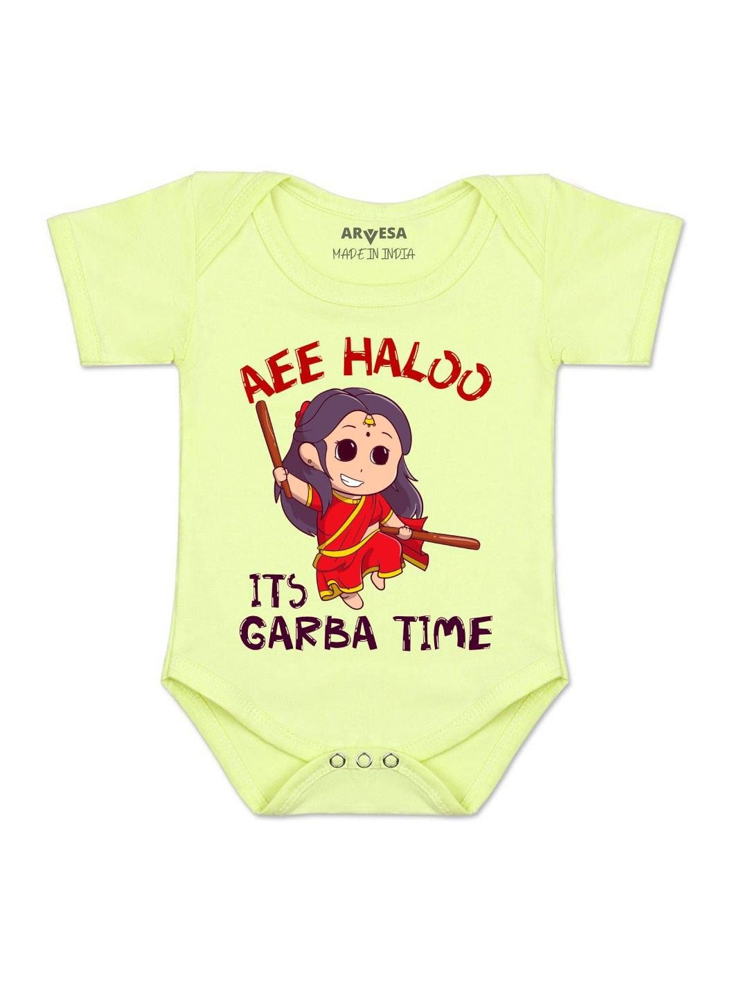 Arvesa Kids Its Garba Time Printed Cotton Rompers
