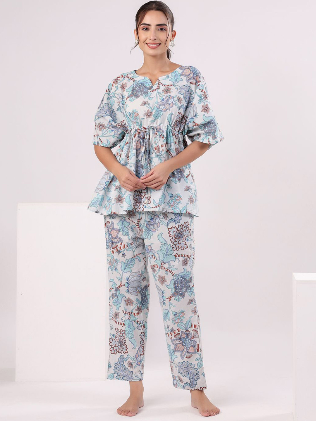 SANSKRUTIHOMES Re-se-kfp-42 Women Pure Cotton Night Suit