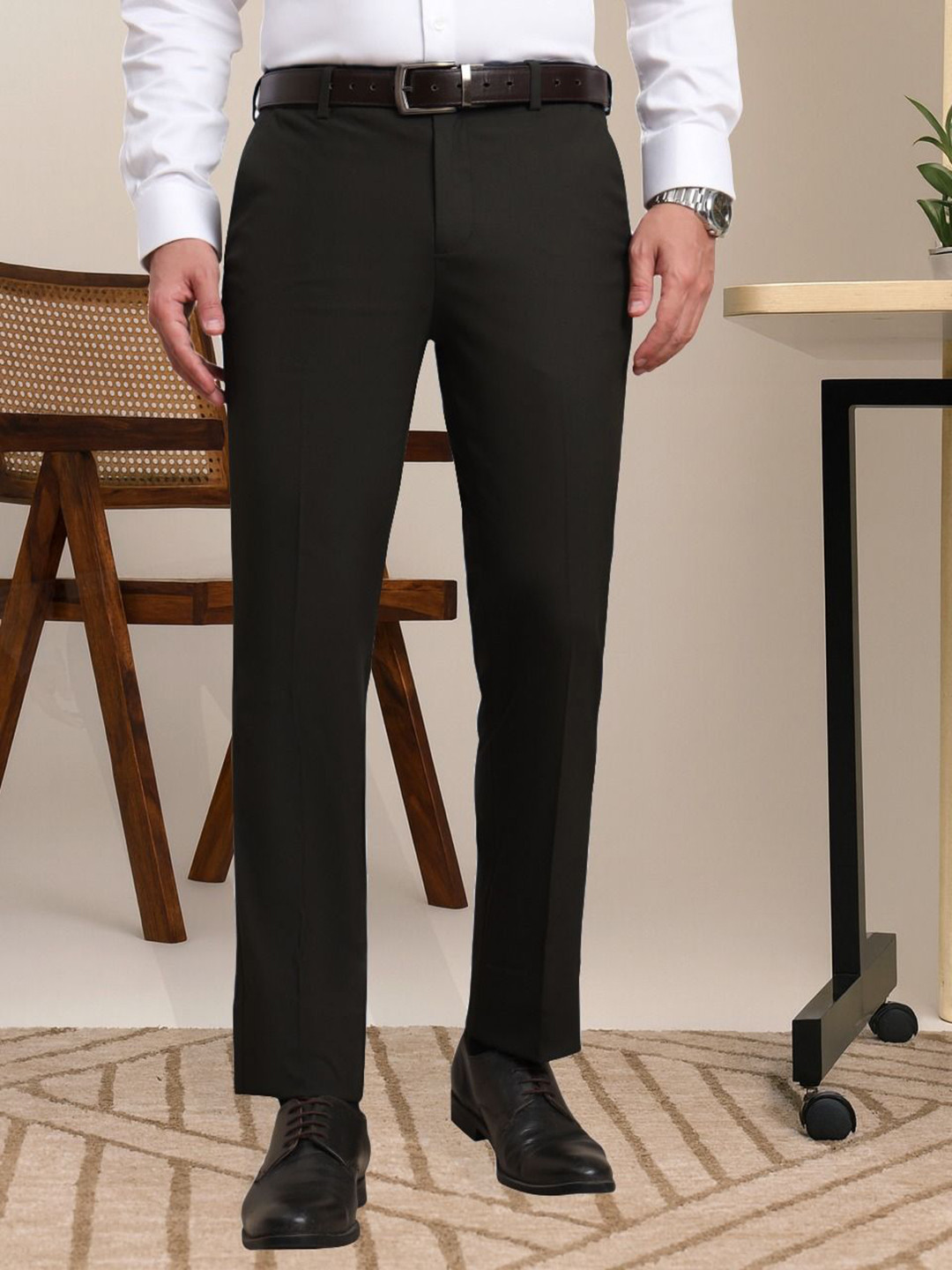 Integration Smart Fit Stretchable Flex Waist Office Wear Trousers