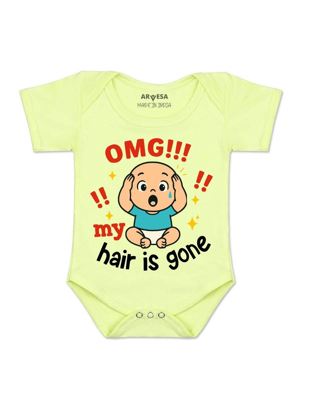 Omg My Hair is Gone Printed Romper