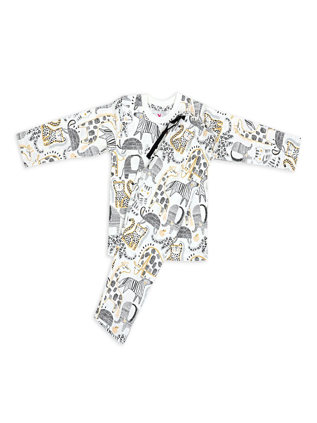 PAPIHA PUNCH Kids Cotton Printed Animal Safari Design Co-ord Set