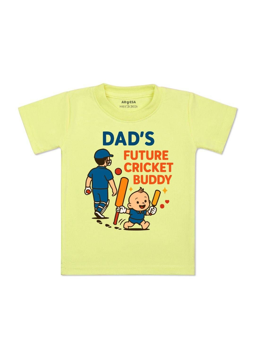 Dad's Future Cricket Buddy Printed Kids Tshirt