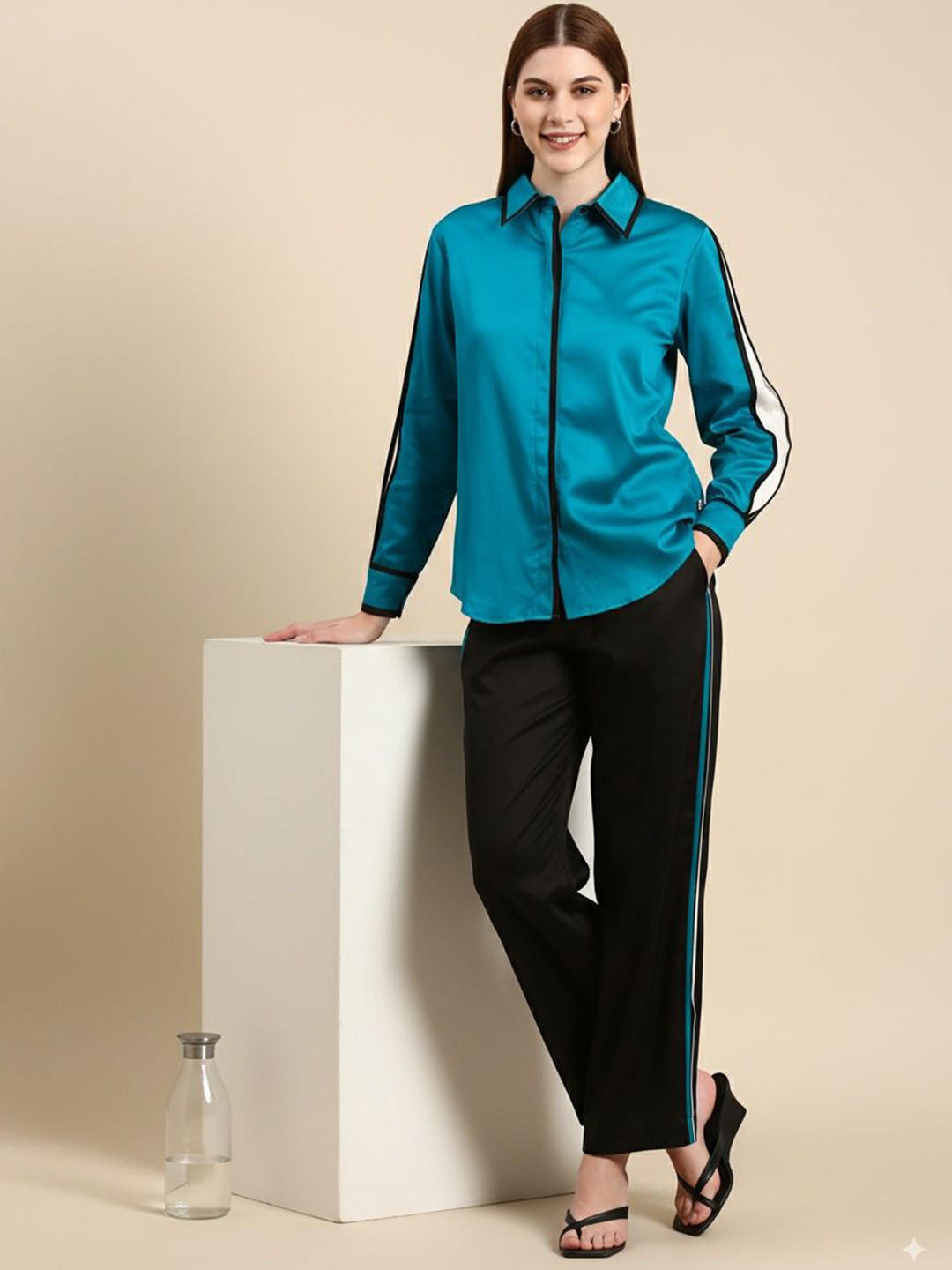Bannos Swagger Long Sleeves Shirt With Trousers