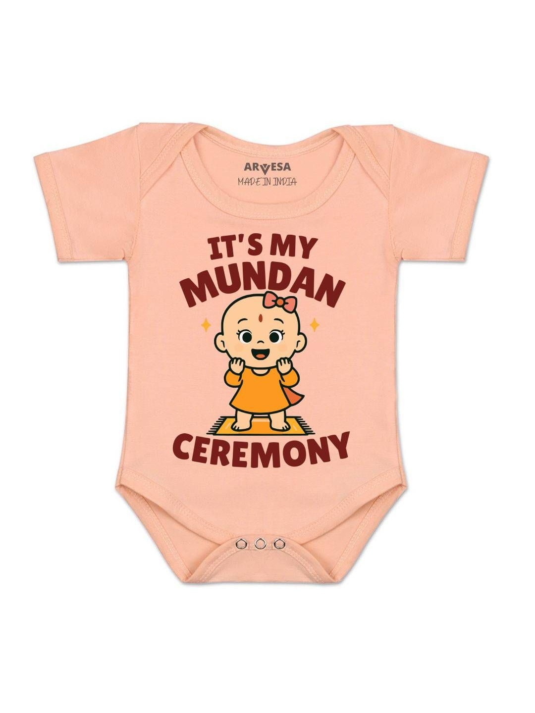 Its Mundan Ceremony Printed Romper