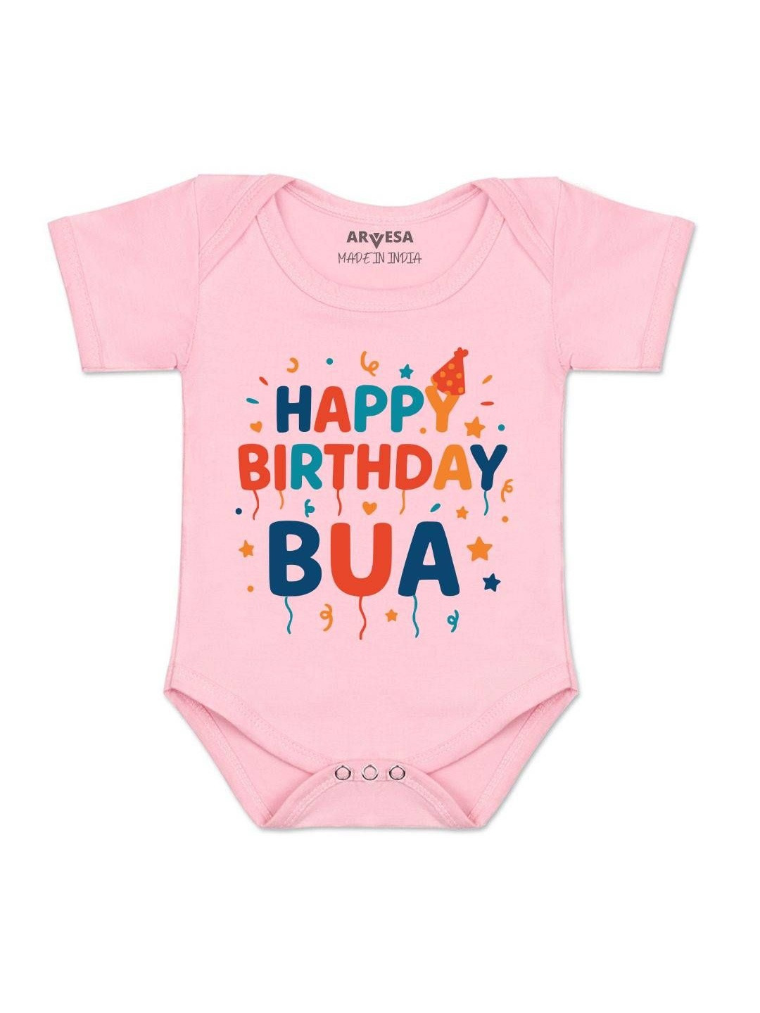 Happy Birthday Bua Printed Romper