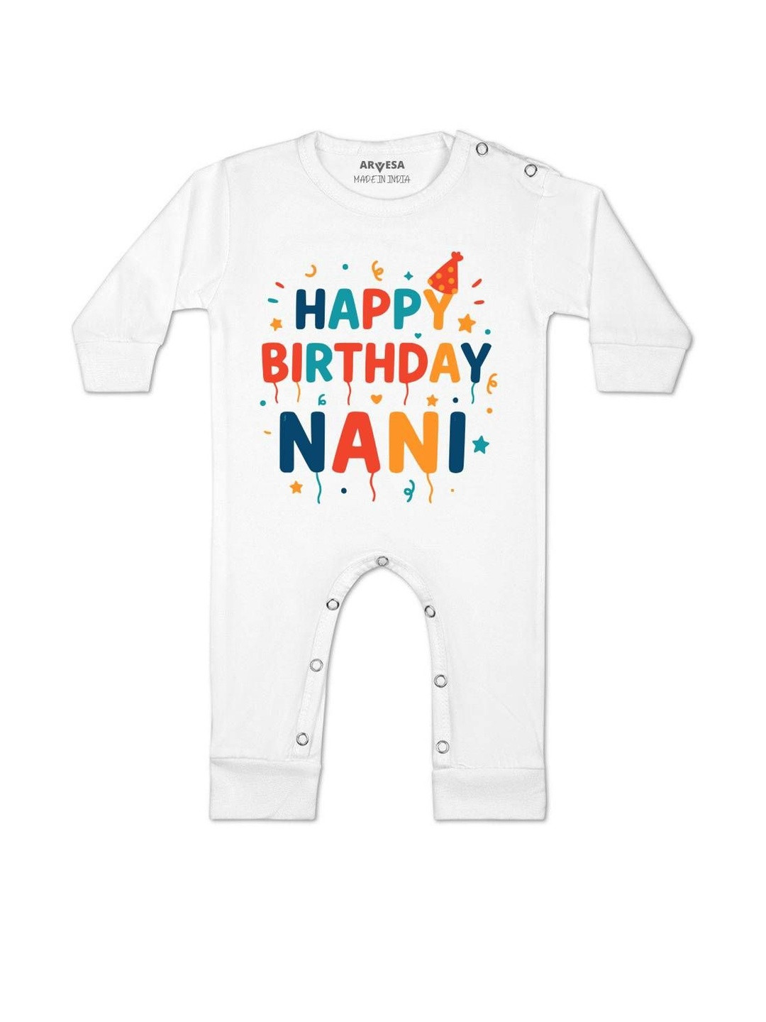 Happy Birthday Nani Printed Baby Rompers