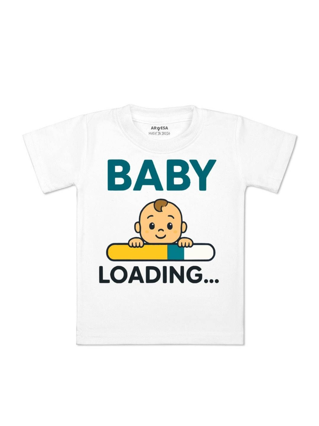 Arvesa Kids Round Neck Baby Loading Printed Tshirt