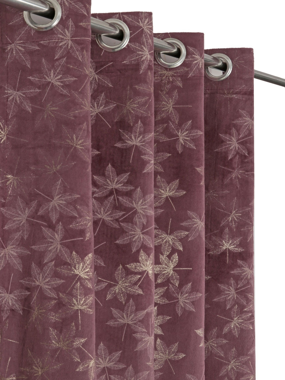 GEET CREATIONS Violet & White Floral Printed Velvet Window Curtains
