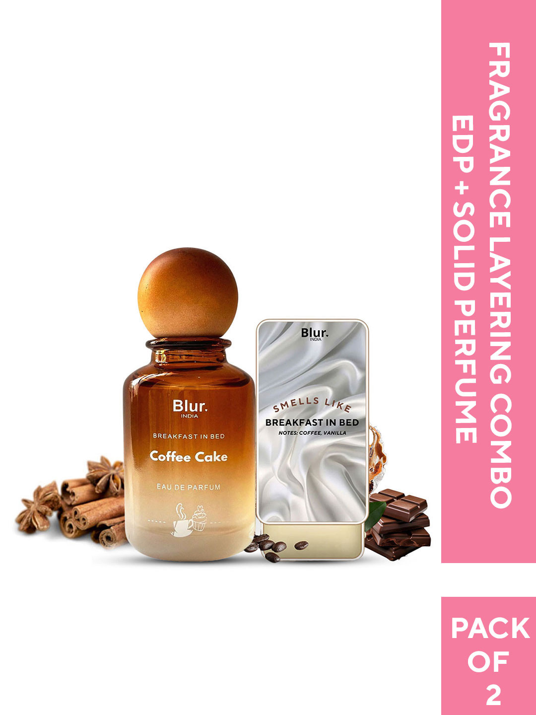 BLUR INDIA Women Set Of 2 Breakfast In Bed Coffee Cake & Smells Like Breakfast In Bed EDP