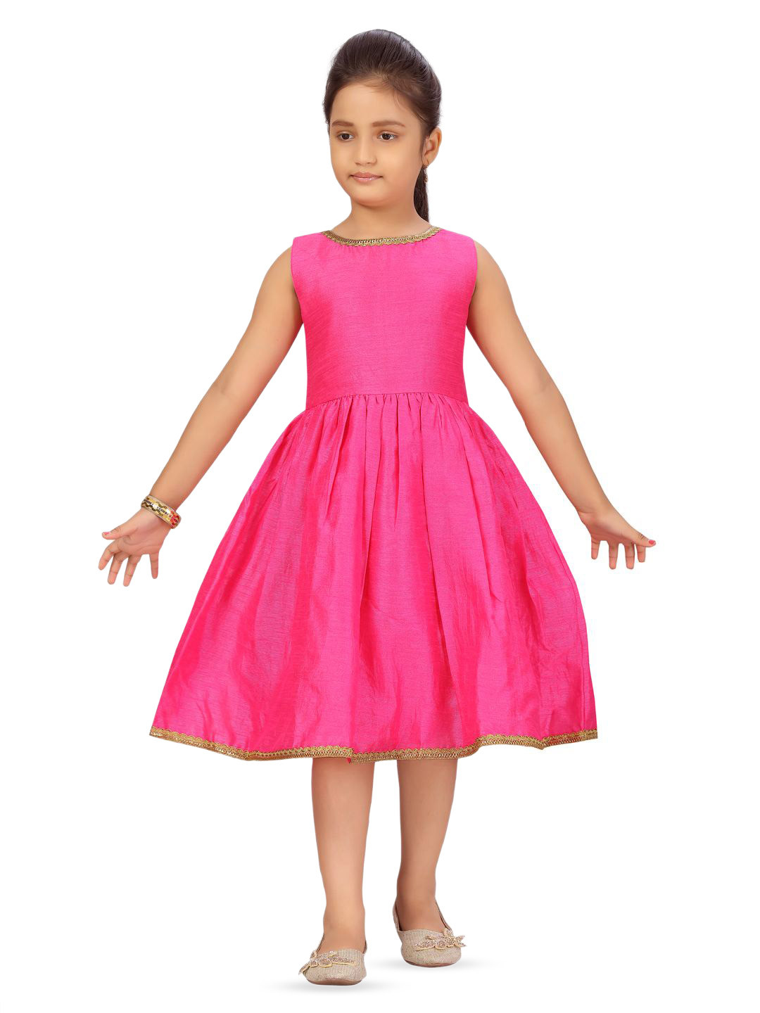 BAESD Girls GatheredD Fit & Flare  ress