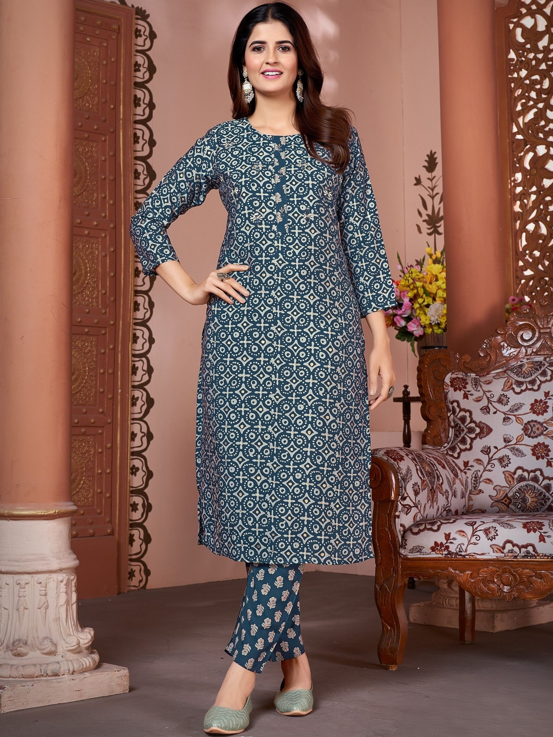 Moda Rapido Ethnic Motifs Printed Kurta With Harem Pants