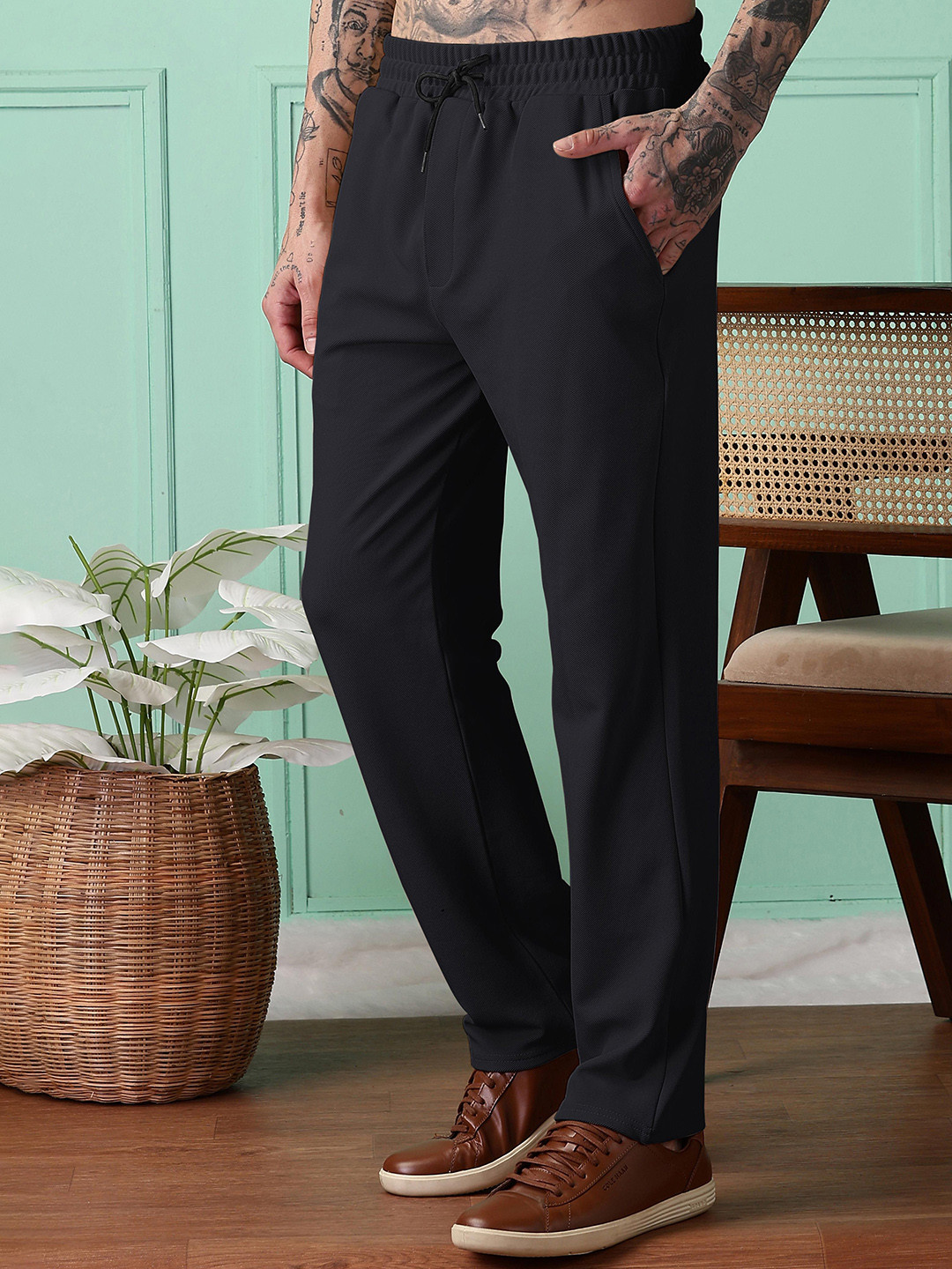 Urban Buccachi Men Straight Relaxed Fit Trouser Pants