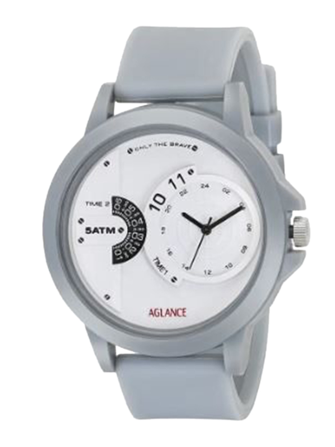 Aglance Men Dial & Straps Analogue Watch AGLANCE FT3140 Grey White Dial