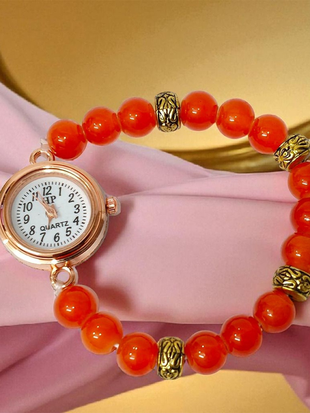 KAVIM Women Bracelet Style Beaded Analogue Watch WT 2545