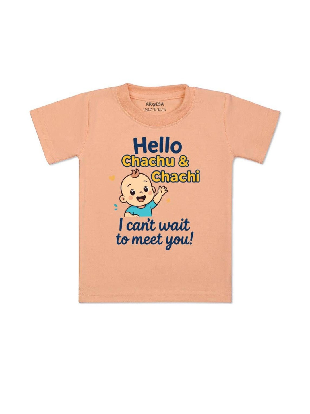Hello Chachu I can't Wait To Meet You Printed Kids Tshirt